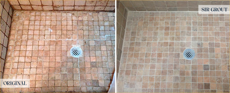 Shower Before and After a Flawless Grout Sealing in Santa Rosa, CA