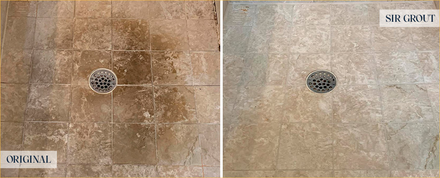 Shower Before and After a Flawless Tile Cleaning in Sonoma, CA