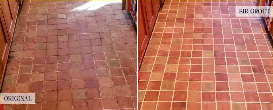 Floor Before and After a Superb Grout Cleaning in Petaluma, CA