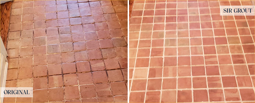 Floor Before and After a Flawless Grout Cleaning in Petaluma, CA