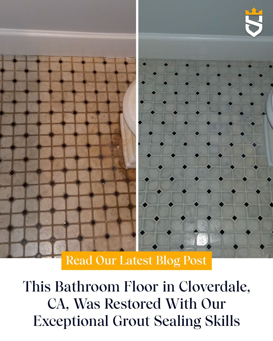 This Bathroom Floor in Cloverdale, CA, Was Restored With Our Exceptional Grout Sealing Skills